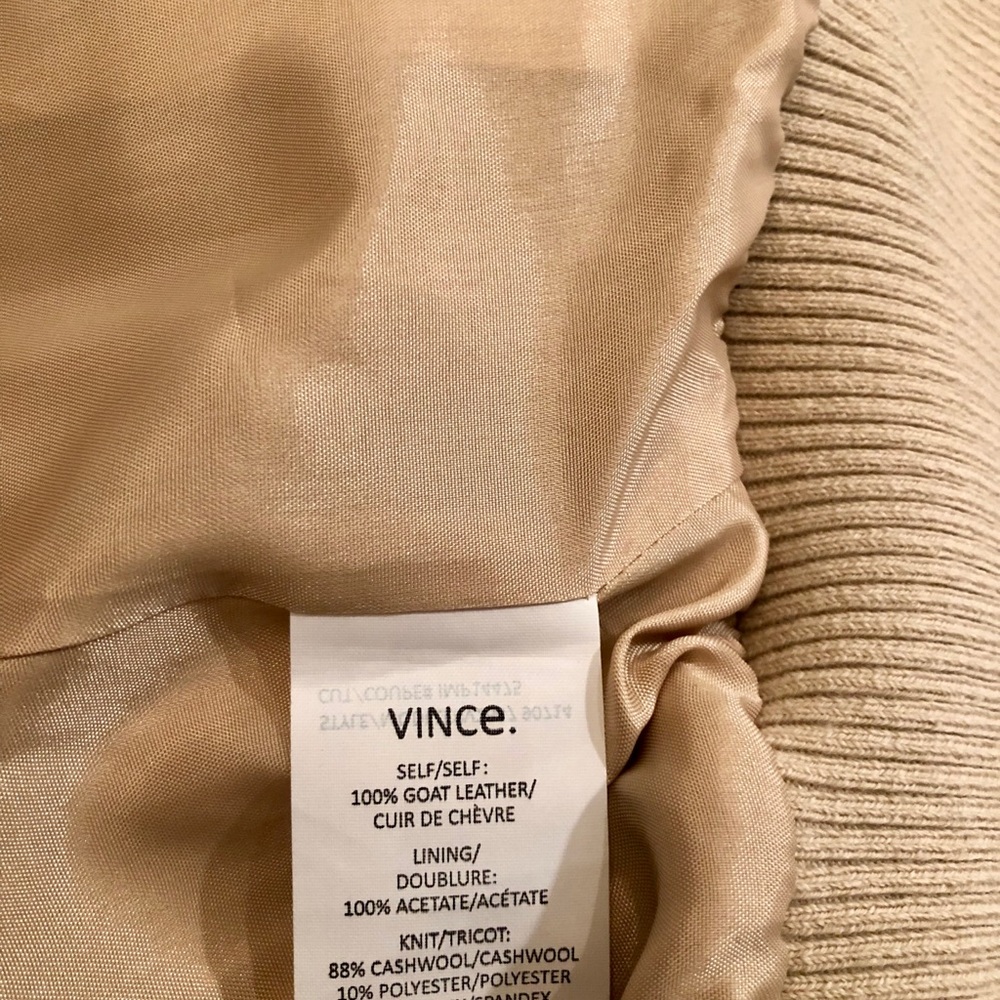 🎉HOST PICK!🎉Vince tan leather bomber jacket - Picture 5 of 8